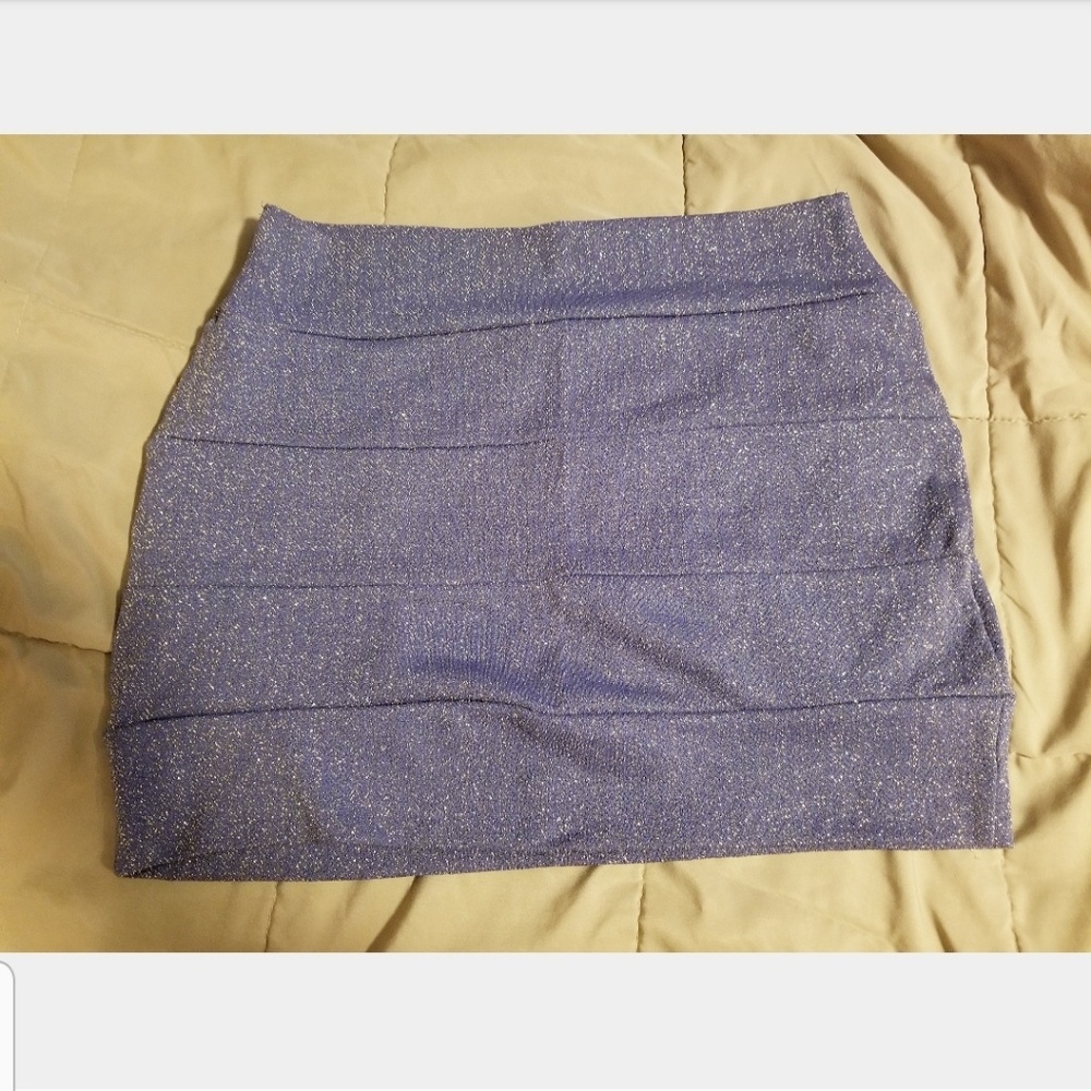 Blue & gold shimmer mini skirt Small / Medium